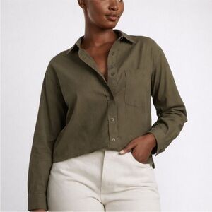 Everlane | Olive Linen Button Down Shirt